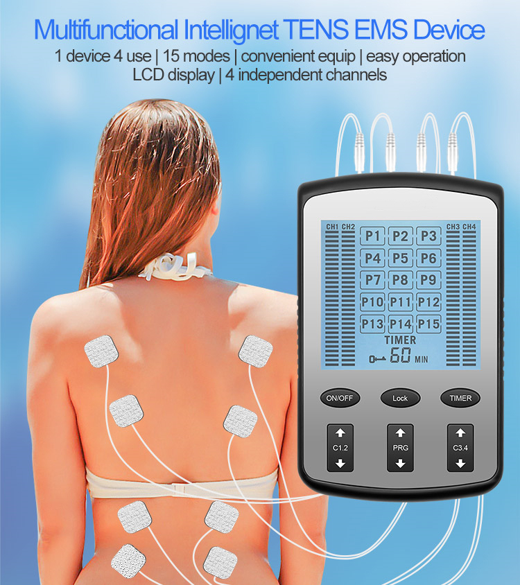 TENS EMS Unit, 24 Modes,30 Level Intensity Muscle Stimulator Machine, Rechargeable Electric Pulse Massager